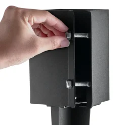 VEVOR Fence Post Anchor Ground Spike, 8 Pack 24 x 4 x 4 Inches Outer Diameter (Inner Diameter 3.5 x3.5 Inches), Metal Black Powder Coated Post Stake Ground, for Mailbox Deck Garden Railing