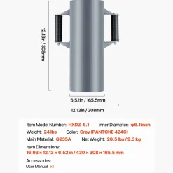 VEVOR Fence Post Driver, Heavy Duty T Post Driver with Handles, Metal Manual Pounder Rammer for U-Channel,Wooden Fence, Fits T-Posts with Inner Diameter up to 6.1in,Ideal for Farm, Garden, Yard