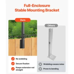 VEVOR Fence Post Extender, 12 Packs 32.1 in Barbed Wire Arm, Sturdy Steel Fence Height Extender, Flat or Surface Mounted Barbed Wire Extension Arms, Protect Privacy and Prevent Pets Jumping Off