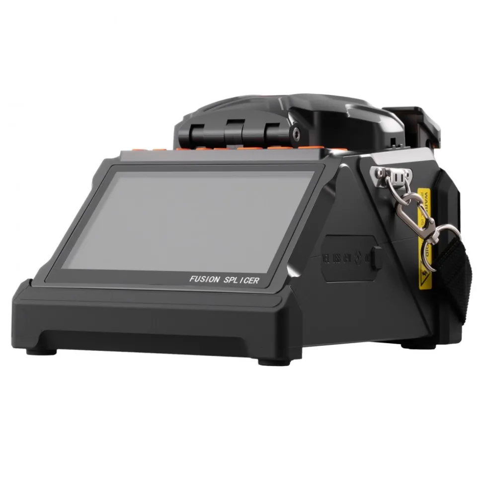 VEVOR Fiber Fusion Splicer 6 Motors, Core & Clad Alignment Fibers Optic Splicer with 6s Fast Splicing and 13s Heating, 5" LCD Screen, 3 in 1 Fiber Holder, 7800mAh Battery for SM MM DS NZDS Fibers