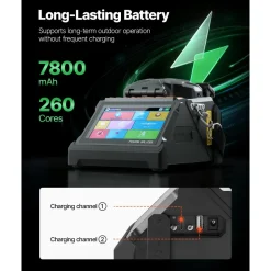 VEVOR Fiber Fusion Splicer 6 Motors, Core & Clad Alignment Fibers Optic Splicer with 6s Fast Splicing and 13s Heating, 5