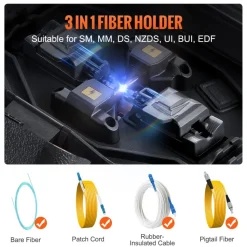 VEVOR Fiber Fusion Splicer 6-Motor, Core Alignment Fiber Optic Splicer 6s Splicing & 13s Heating, Fiber Splicer Machine with 5