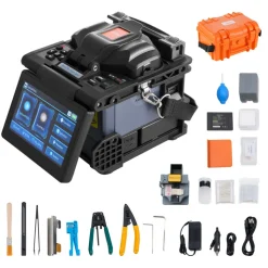 VEVOR Fiber Fusion Splicer 6-Motor, Core Alignment Fiber Optic Splicer 6s Splicing & 13s Heating, Fiber Splicer Machine with 5