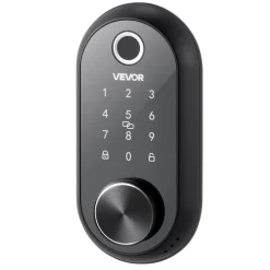VEVOR Fingerprint Door Lock, Electronic Biometric Deadbolt with Pioneering Easy-Grip Design, Auto Locking, One-Time Code, Anti-Peeking Password, Keyless Entry Door Lock for Home Use, Matte Black