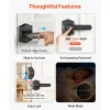 VEVOR Fingerprint Door Lock Set, Electronic Biometric Knob Keyless Entry Door Lock with Handle, Auto Locking, One-Time Code, Anti-Peeking Password, Easy Installation, for Home, Apartment, Matte Black