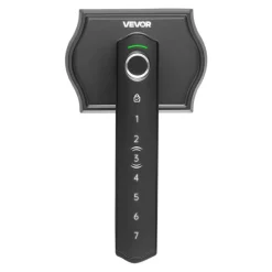 VEVOR Fingerprint Door Lock Set, Electronic Biometric Knob Keyless Entry Door Lock with Handle, Auto Locking, One-Time Code, Anti-Peeking Password, Easy Installation, for Home, Apartment, Matte Black