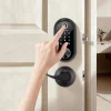 VEVOR Fingerprint Door Lock Set, Electronic Biometric Deadbolt Keyless Entry Door Lock with Handle, Touchscreen, Auto Locking, One-Time Code, Anti-Peeking Password, IC Cards, for Home, Matte Black