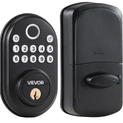 VEVOR Fingerprint Door Lock, with Fingerprint/Keypad Code/Key, One-Time and Anti-Peeking Password, Silent Mode, Constant Unlock Mode, Aluminum Alloy Panel, Electronic Keypad Deadbolt for Entry Doors
