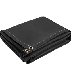 VEVOR Fire Blankets, 2 Pack Welding Blankets, 6' x 10' Fire Suppression Blanket, 1022 °F Flame Retardant Blanket, Black Fire Emergency Blankets, Fiberglass Fire Retardant Blanket with 8 Brass Gromme