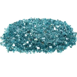 VEVOR Fire Glass, 20 LBS / 9 KG High-Temperature Resistant Fireplace Rocks, 1/2-Inch / 12.7 mm Reflective & Smokeless Firepit Glass Rock, High Luster Stone Landscaping for Fire Pit Table, Aqua Blue