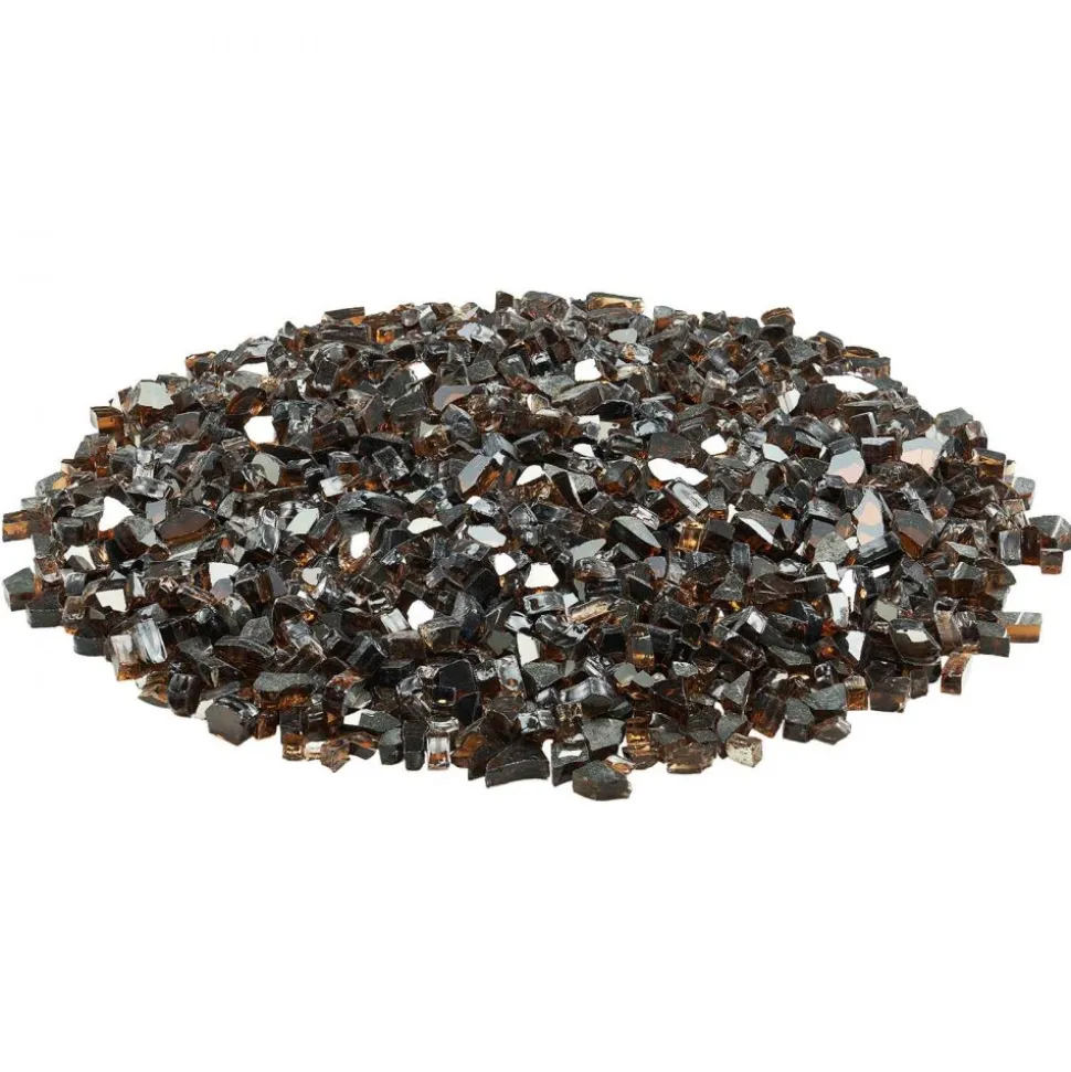 VEVOR Fire Glass, 10 LBS / 4.5 KG High-Temperature Resistant Fireplace Rocks, 1/2-Inch / 12.7 mm Reflective & Smokeless Firepit Glass Rock, High Luster Stone Landscaping for Fire Pit Table, Copper