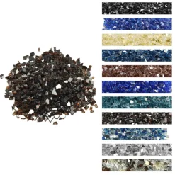 VEVOR Fire Glass, 10 LBS / 4.5 KG High-Temperature Resistant Fireplace Rocks, 1/2-Inch / 12.7 mm Reflective & Smokeless Firepit Glass Rock, High Luster Stone Landscaping for Fire Pit Table, Copper