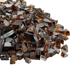 VEVOR Fire Glass, 10 LBS / 4.5 KG High-Temperature Resistant Fireplace Rocks, 1/2-Inch / 12.7 mm Reflective & Smokeless Firepit Glass Rock, High Luster Stone Landscaping for Fire Pit Table, Copper
