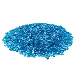 VEVOR Fire Glass, 10 lbs / 4.5 kg High-Temperature Resistant Fireplace Rocks, 3/4-Inch / 19.05 mm Reflective Firepit Glass Beads, High Luster Stone Landscaping for Fire Pit Table, Caribbean Blue