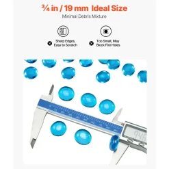VEVOR Fire Glass, 10 lbs / 4.5 kg High-Temperature Resistant Fireplace Rocks, 3/4-Inch / 19.05 mm Reflective Firepit Glass Beads, High Luster Stone Landscaping for Fire Pit Table, Caribbean Blue