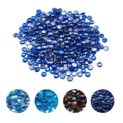 VEVOR Fire Glass, 20LBS / 9KG High-Temperature Resistant Fireplace Rocks, 1/2-Inch / 12.7 mm Reflective & Smokeless Firepit Glass Rock, High Luster Stone Landscaping for Fire Pit Table, Cobalt Blue