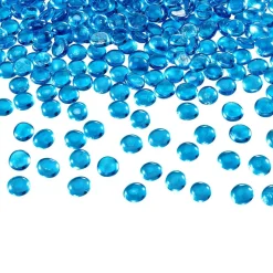 VEVOR Fire Glass, 20 lbs / 9.0 kg High-Temperature Resistant Fireplace Rocks, 3/4-Inch / 19.05 mm Reflective Firepit Glass Beads, High Luster Stone Landscaping for Fire Pit Table, Caribbean Blue