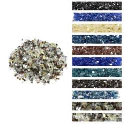 VEVOR Fire Glass, 10 LBS / 4.5 KG High-Temperature Resistant Fireplace Rocks, 1/2-Inch / 12.7 mm Reflective & Smokeless Firepit Glass Rock, High Luster Stone Landscaping for Fire Pit Table, Aqua Blue
