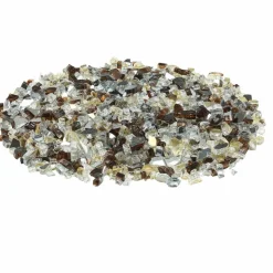 VEVOR Fire Glass, 10LBS / 4.5KG High-Temperature Resistant Fireplace Rocks, 3/4-Inch / 19.05 mm Reflective & Smokeless Firepit Glass Beads, High Luster Stone Landscaping for Fire Pit Table, Rich Amber