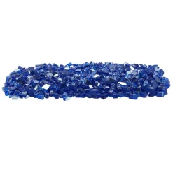 VEVOR Fire Glass, 35LBS / 15.88KG High-Temperature Resistant Fireplace Rocks, 1/2-Inch / 12.7mm Reflective & Smokeless Firepit Glass Rock, High Luster Stone Landscaping for Fire Pit Table, Cobalt Blue