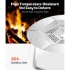 VEVOR Fire Pit Heat Deflector for Solo Stove Yukon, 27 inch Bonfire Round for Wood Burning Fire Pit, 304 Stainless Steel Heat Diffuser, Detachable Burner Cover Camping Accessories
