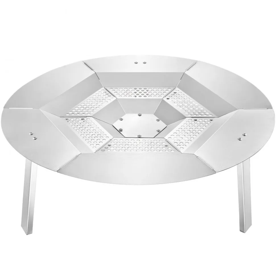 VEVOR Fire Pit Heat Deflector for Solo Stove Yukon, 27 inch Bonfire Round for Wood Burning Fire Pit, 304 Stainless Steel Heat Diffuser, Detachable Burner Cover Camping Accessories