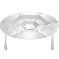 VEVOR Fire Pit Heat Deflector for Solo Stove Yukon, 27 inch Bonfire Round for Wood Burning Fire Pit, 304 Stainless Steel Heat Diffuser, Detachable Burner Cover Camping Accessories