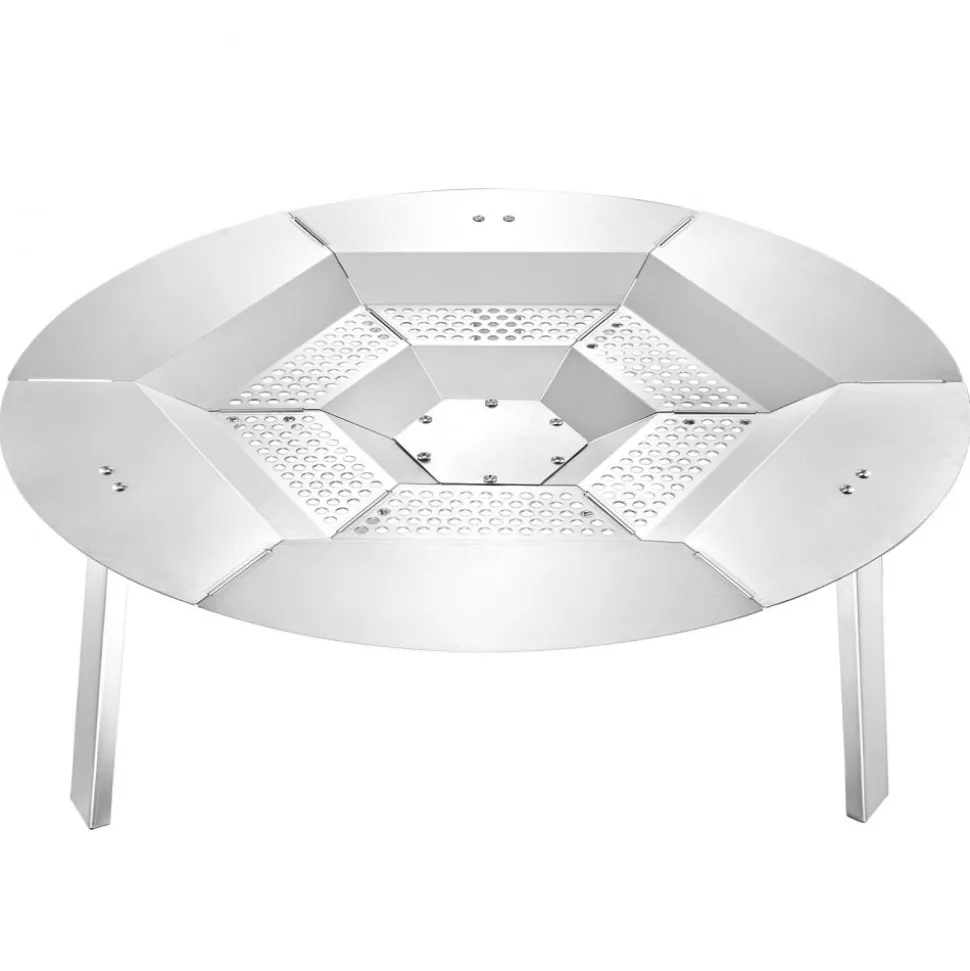 VEVOR Fire Pit Heat Deflector for Solo Stove Yukon, 27 inch Bonfire Round for Wood Burning Fire Pit, 304 Stainless Steel Heat Diffuser, Detachable Burner Cover Camping Accessories