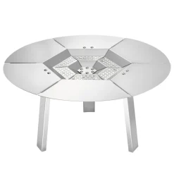 VEVOR Fire Pit Heat Deflector for Solo Stove Ranger, 20 inch Round for Wood Burning Fire Pit, 304 Stainless Steel Heat Diffuser, Detachable Burner Cover Camping Accessories
