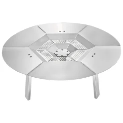 VEVOR Fire Pit Heat Deflector for Solo Stove Yukon, 25 inch Bonfire Round for Wood Burning Fire Pit, 304 Stainless Steel Heat Diffuser, Detachable Burner Cover Camping Accessories