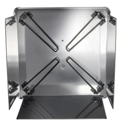 VEVOR Fire Pit Heat Deflector, 25.4x25.4x14.6 inch Square Outdoor Burner Cover, Stainless Steel Bonfire Camping Wood Burning, Push Heat Down and Out with 4 Foldable Legs & Carrying Handle
