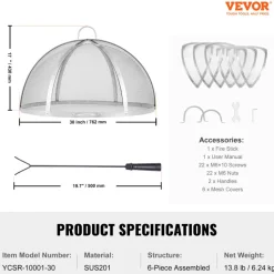 VEVOR Firepit Spark Screen Lid, 30