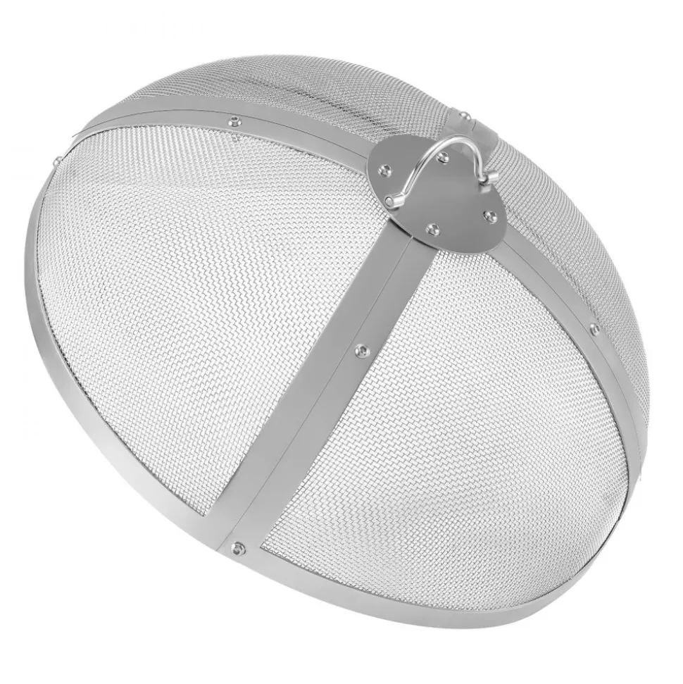VEVOR Fire Pit Spark Screen Round 20", Reinforced Heavy Duty Steel Metal Cover, Outdoor Firepit Lid, Easy-Opening Top Screen Covers Round with Ring Handle for Outdoor Patio Fire Pits Backyard
