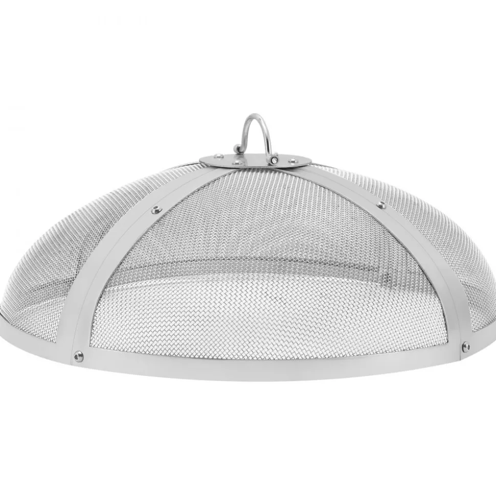 VEVOR Fire Pit Spark Screen Round 20", Reinforced Heavy Duty Steel Metal Cover, Outdoor Firepit Lid, Easy-Opening Top Screen Covers Round with Ring Handle for Outdoor Patio Fire Pits Backyard