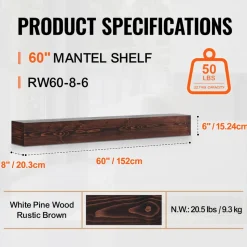 VEVOR Fireplace Mantel, 60
