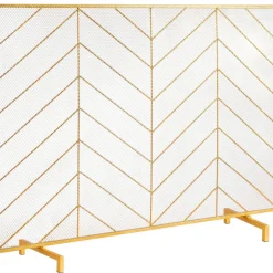 VEVOR Fireplace Screen Single Panel, Sturdy Iron Mesh Fireplace Screen, 38.6
