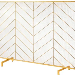 VEVOR Fireplace Screen Single Panel, Sturdy Iron Mesh Fireplace Screen, 38.6