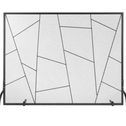 VEVOR Fireplace Screen Single Panel, Sturdy Iron Mesh Fireplace Screen, 35.6