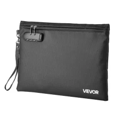 VEVOR Fireproof Document Bag, 1832 ℉ Heat Insulated Fireproof & Waterproof Bag, Portable Multi-Layer File Storage Security Organizer Home Office Travel Use, for Passports, Important Documents, Files