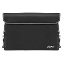 VEVOR Fireproof Document Box, 1832 ℉ Heat Insulated Fireproof & Waterproof Box, Space-Saving and Foldable Design, Portable Home Office Travel File Organizer, for Passports, Important Documents, Files