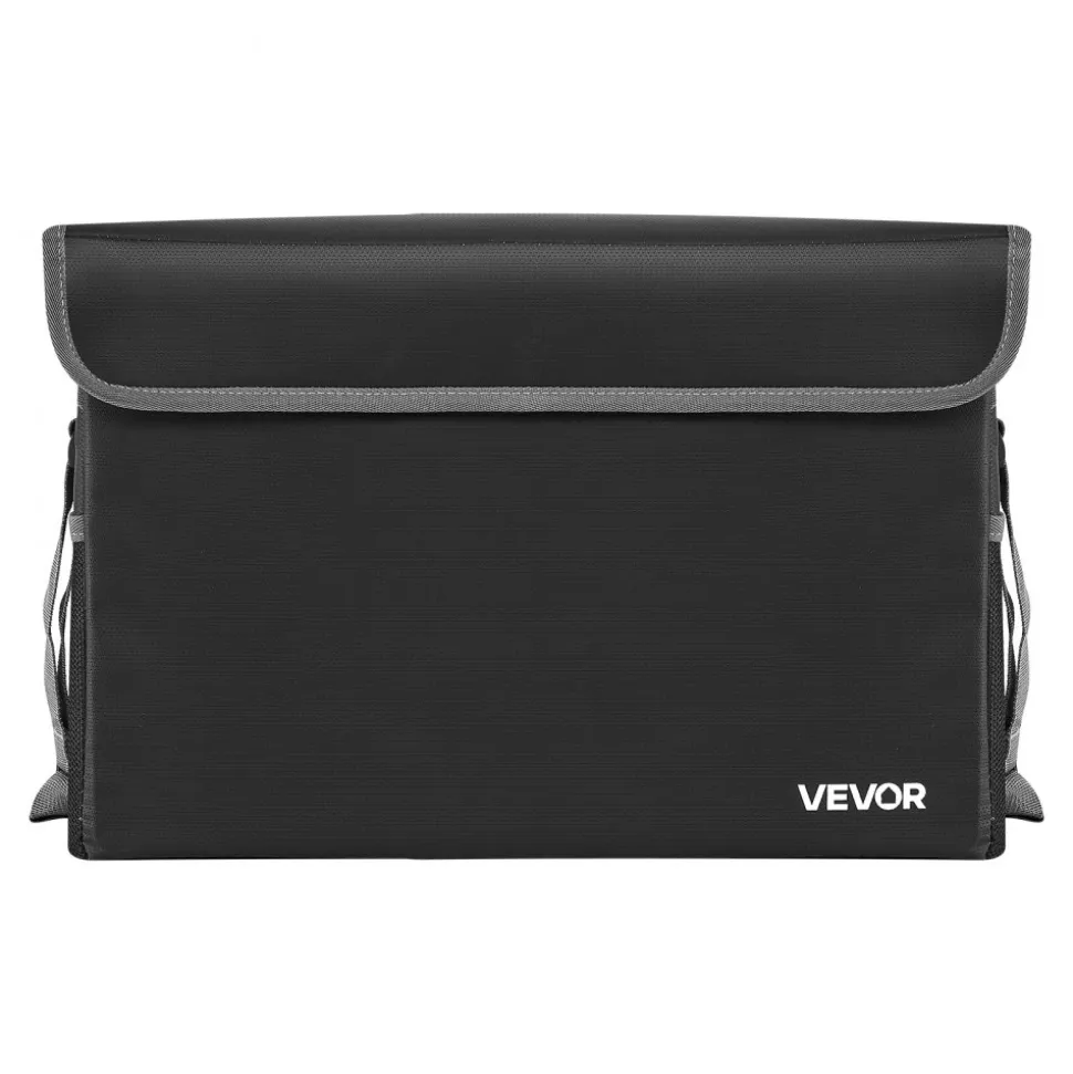 VEVOR Fireproof Document Box, 1832 ℉ Heat Insulated Fireproof & Waterproof Box, Space-Saving and Foldable Design, Portable Home Office Travel File Organizer, for Passports, Important Documents, Files