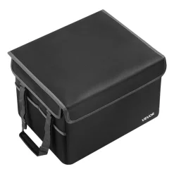 VEVOR Fireproof Document Box, 1832 ℉ Heat Insulated Fireproof & Waterproof Box, Space-Saving and Foldable Design, Portable Home Office Travel File Organizer, for Passports, Important Documents, Files