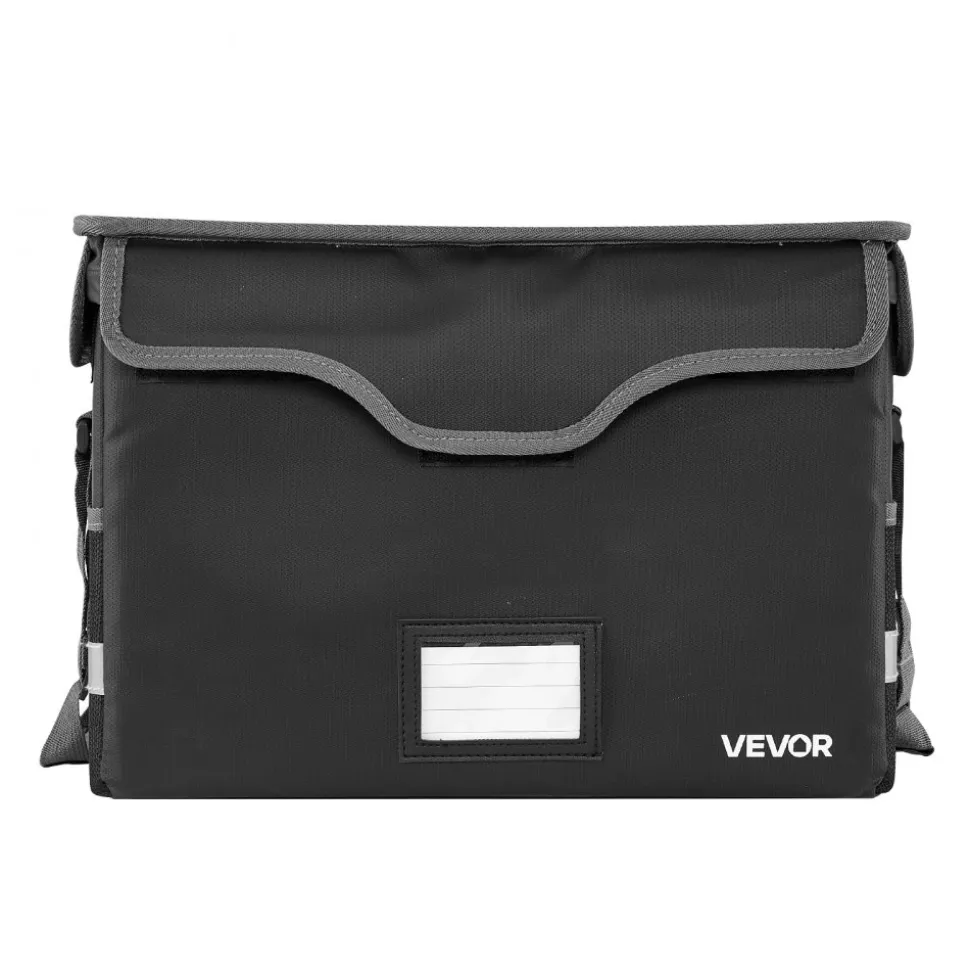 VEVOR Fireproof Document Box, 1832 ℉ Heat Insulated Fireproof & Waterproof Box with Lock, Portable File Storage Security Organizer Home Office Travel Use, for Passports, Important Documents & Files