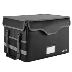 VEVOR Fireproof Document Box, 1832 ℉ Heat Insulated Fireproof & Waterproof Box with Lock, Portable File Storage Security Organizer Home Office Travel Use, for Passports, Important Documents & Files