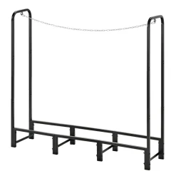 VEVOR Firewood Rack 4ft 1/4 Cord Heavy Duty Outdoor Wood Storage Holder, for Fireplace Patio Deck, 550 lbs Load Capacity, Carbon Steel Frame Fire Log Stacker Stand, Metal Wood Pile Organizer, Black