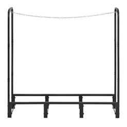 VEVOR Firewood Rack 4ft 1/4 Cord Heavy Duty Outdoor Wood Storage Holder, for Fireplace Patio Deck, 550 lbs Load Capacity, Carbon Steel Frame Fire Log Stacker Stand, Metal Wood Pile Organizer, Black