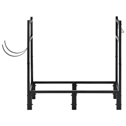 VEVOR Firewood Rack 15.75 Inch Heavy Duty Indoor Fire Wood Storage Holder, for Fireplace Patio Deck, 550 lbs Load Capacity, 2-Tier Storage Space, Log Stacker Stand Metal Wood Pile Organizer, Black