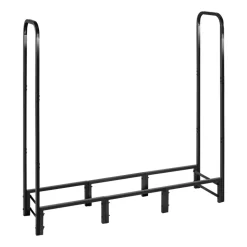 VEVOR Firewood Rack with Waterproof Cover, 4 ft Outdoor Firewood Holder, 1/4 Cord Storage Metal Log Holder, 400lb Max Weight Capacity, Full Covered, Powder-Coated Wood Storage Rack for Fireplace Deck