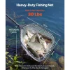 VEVOR Fishing Net, Foldable Landing Nets with Telescopic Handle, Portable Lightweight and Stronger 6063 Aluminum Fish Gear, Soft Silicone Fish-Friendly Mesh, for Kayak, Boat, Bank, Pond, Gifts for Men