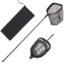 VEVOR Fishing Net, Foldable Landing Nets with Telescopic Handle, Portable Lightweight Carbon Fiber Long Fish Gear, Nylon Covered PVC, Durable and Fish-friendly, for Kayak Boat Bank Pond, Gifts for Men